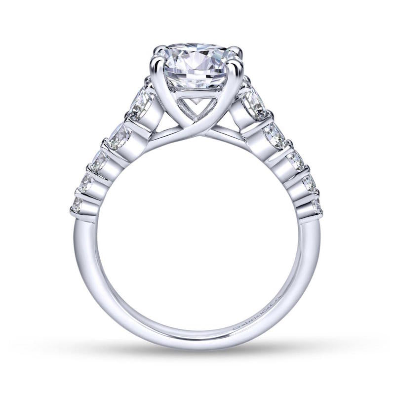 Gabriel & Co. 14k White Gold Contemporary Straight Engagement Ring