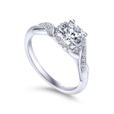 Gabriel & Co. 14k White Gold Contemporary Halo Engagement Ring