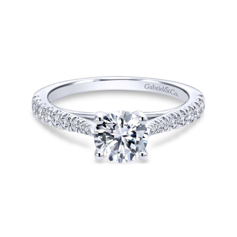 Gabriel & Co. 14k White Gold Contemporary Straight Engagement Ring