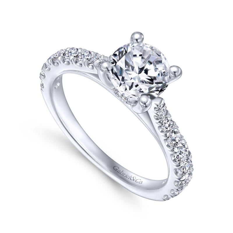 Gabriel & Co. 14k White Gold Contemporary Straight Engagement Ring