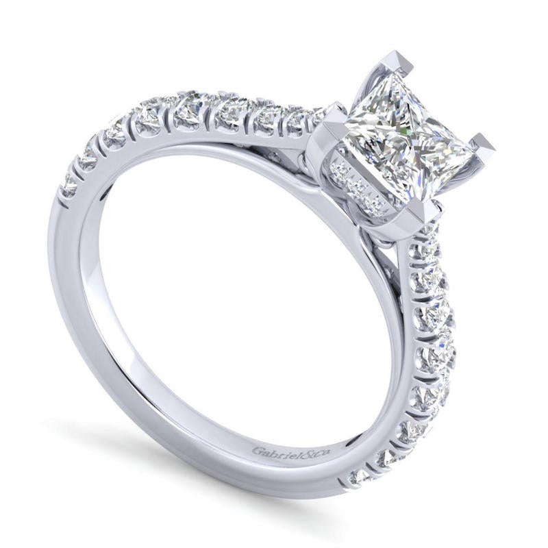 Gabriel & Co. 14k White Gold Contemporary Straight Engagement Ring