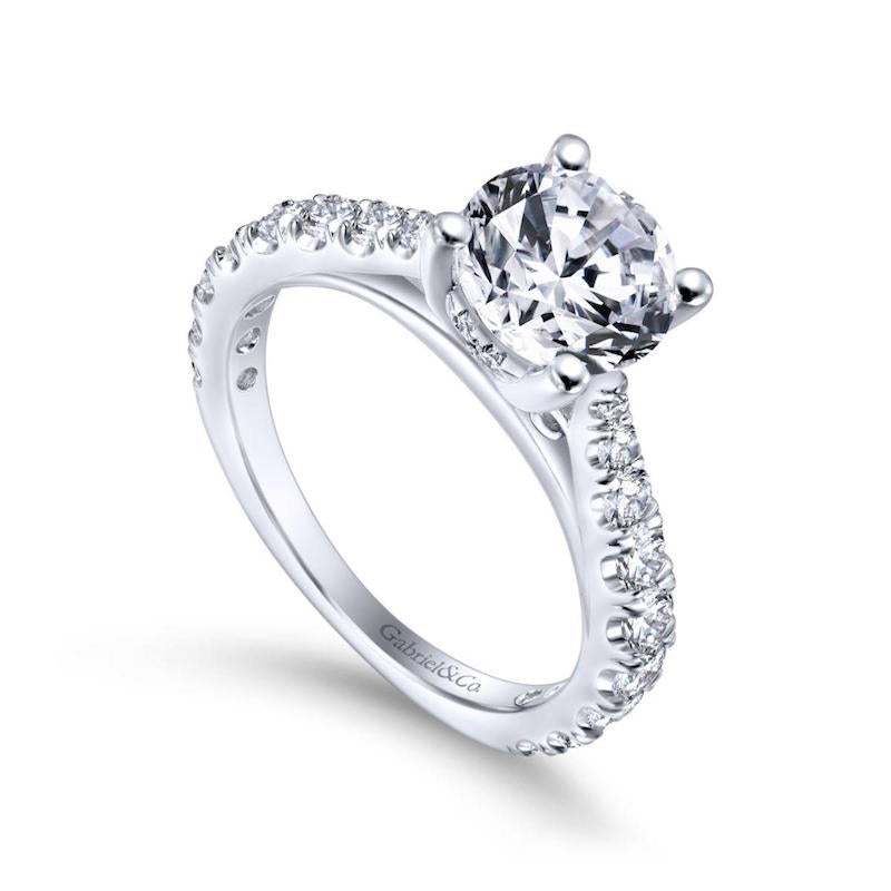 Gabriel & Co. 14k White Gold Contemporary Straight Engagement Ring