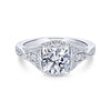 Gabriel & Co. 14k White Gold Victorian Halo Engagement Ring