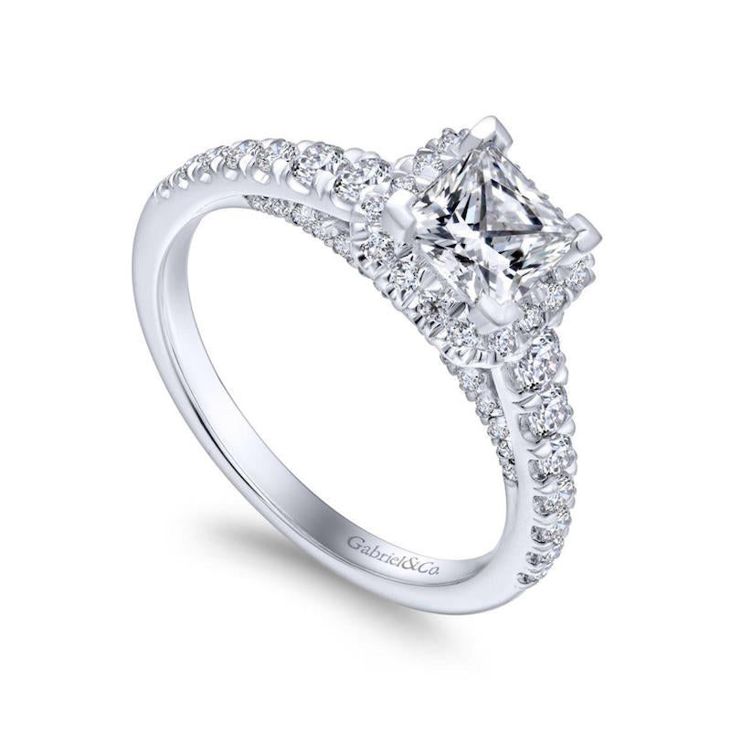 Gabriel & Co. 14k White Gold Entwined Halo Engagement Ring