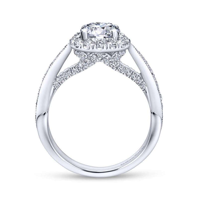 Gabriel & Co. 14k White Gold Entwined Halo Engagement Ring