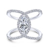 Gabriel & Co. 14k White Gold Nova Halo Engagement Ring