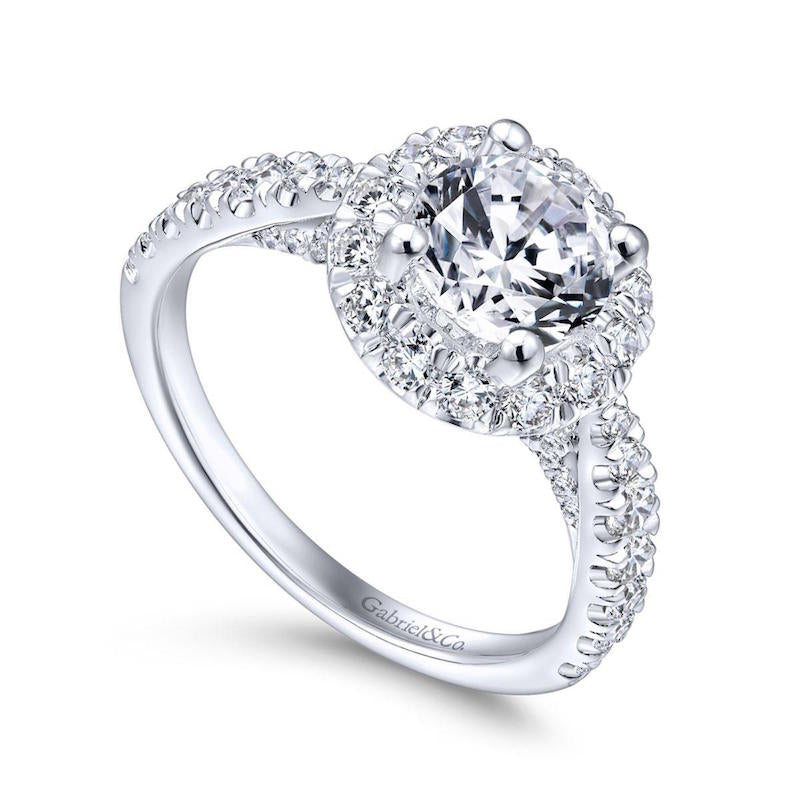 Gabriel & Co. 14k White Gold Entwined Halo Engagement Ring