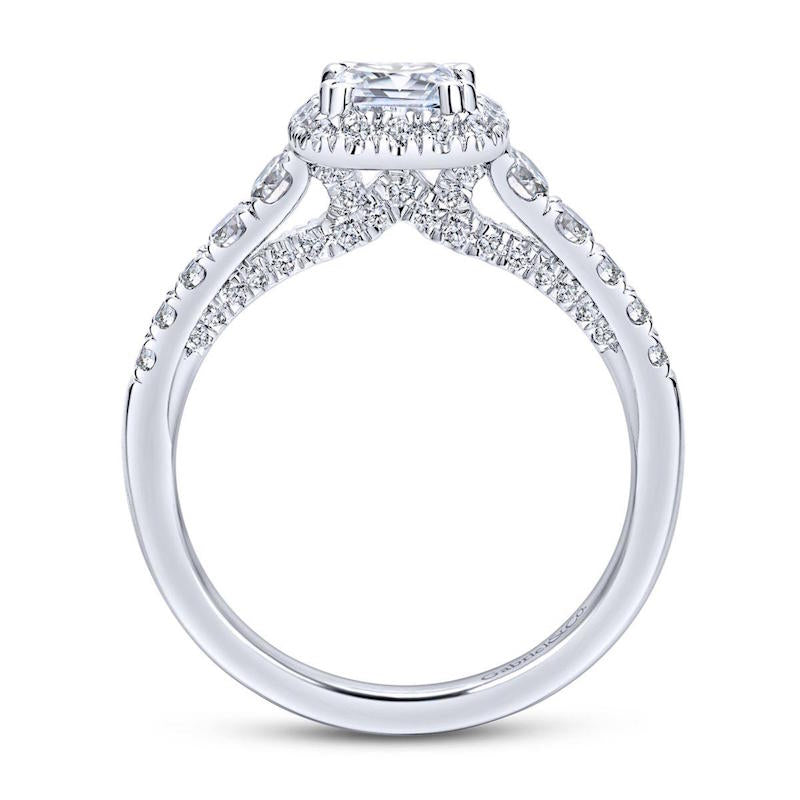 Gabriel & Co. 14k White Gold Entwined Halo Engagement Ring