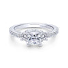 Gabriel & Co. 14k White Gold Entwined 3 Stone Engagement Ring