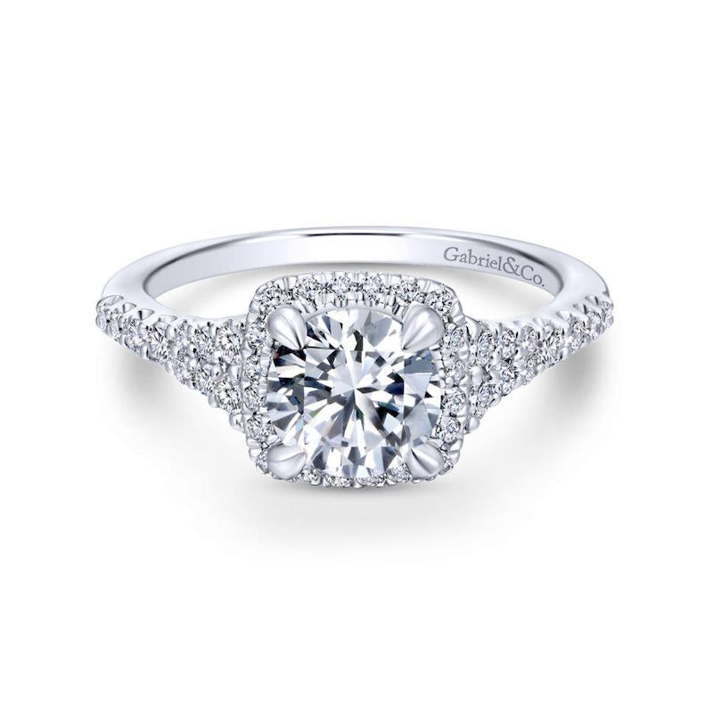 Gabriel & Co. 14k White Gold Entwined Halo Engagement Ring