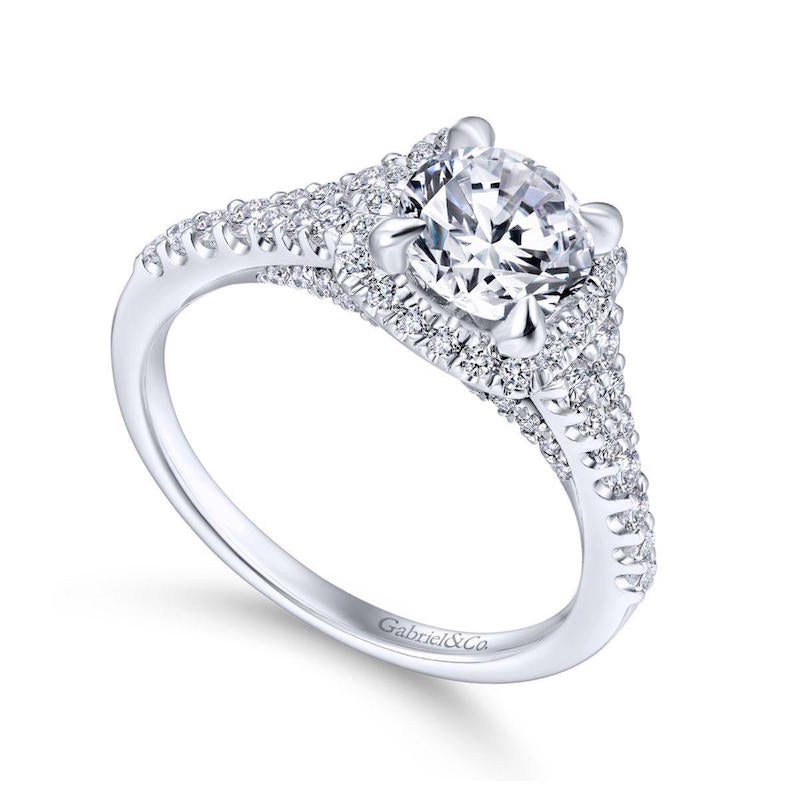 Gabriel & Co. 14k White Gold Entwined Halo Engagement Ring