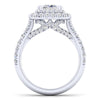 Gabriel & Co. 14k White Gold Entwined Double Halo Engagement Ring