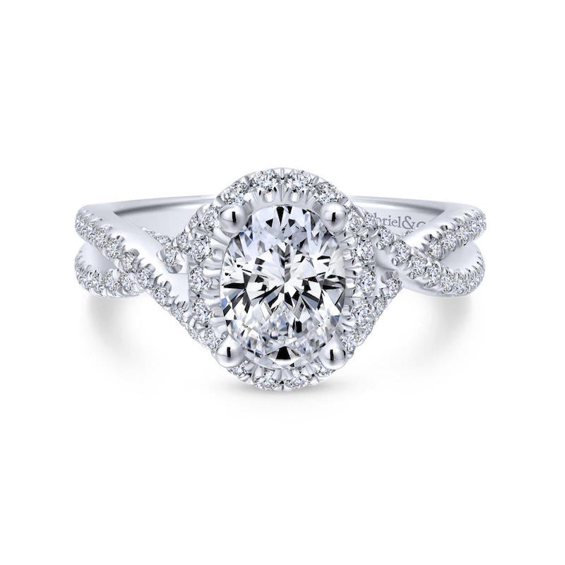 Gabriel & Co. 14k White Gold Entwined Halo Engagement Ring