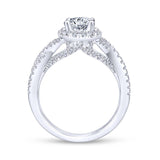 Gabriel & Co. 14k White Gold Entwined Halo Engagement Ring