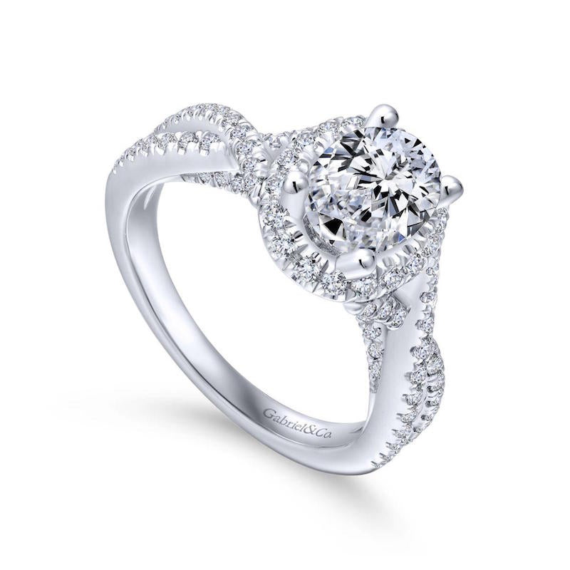 Gabriel & Co. 14k White Gold Entwined Halo Engagement Ring