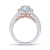 Gabriel & Co. 14k Two Tone Gold Blush Halo Engagement Ring