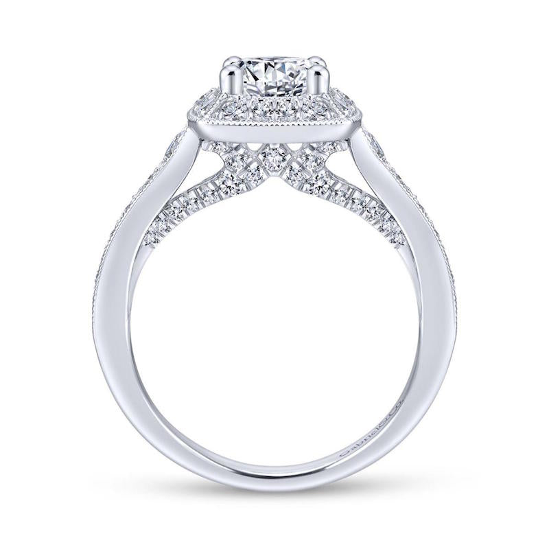 Gabriel & Co. 14k White Gold Entwined Halo Engagement Ring