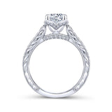 Gabriel & Co. 14k White Gold Victorian Straight Engagement Ring