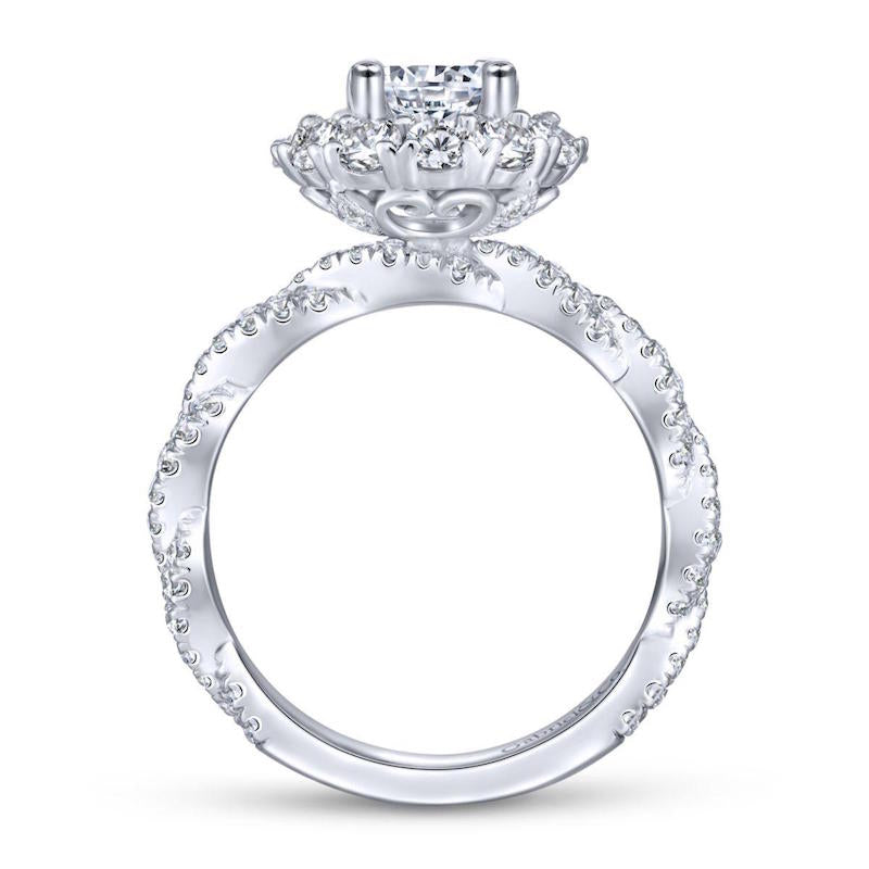 Gabriel & Co. 14k White Gold Embrace Double Halo Engagement Ring