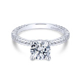 Gabriel & Co. 14k White Gold Contemporary Straight Engagement Ring