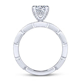 Gabriel & Co. 14k White Gold Victorian Straight Engagement Ring