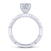 Gabriel & Co. 14k White Gold Victorian Straight Engagement Ring