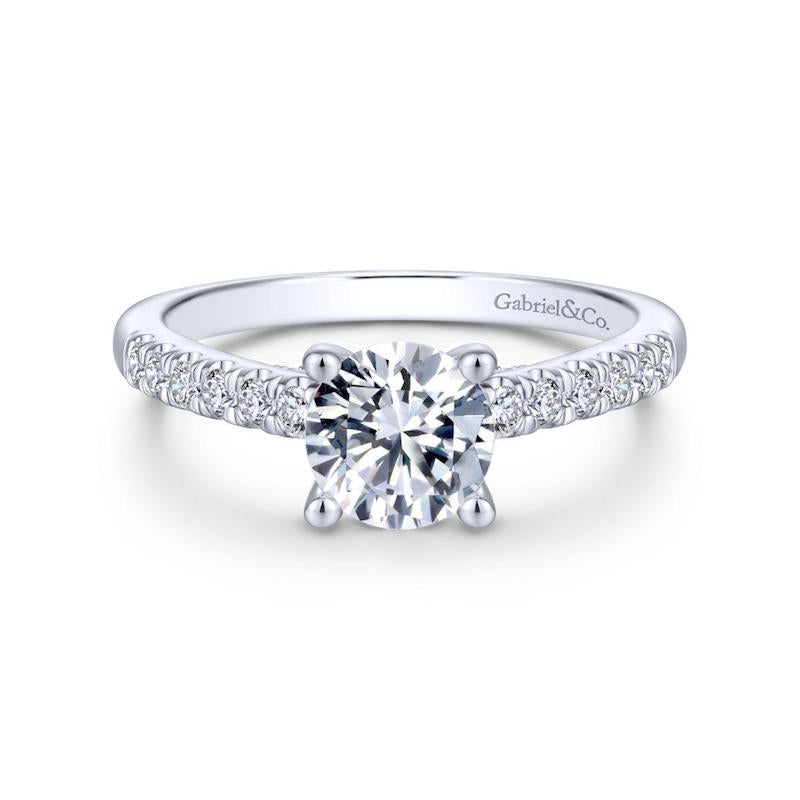 Gabriel & Co. 14k White Gold Contemporary Straight Engagement Ring