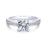 Gabriel & Co. 14k White Gold Contemporary Straight Engagement Ring