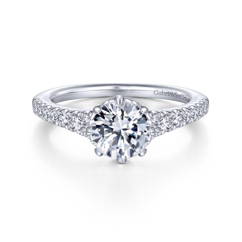 Gabriel & Co. 14k White Gold Contemporary Straight Engagement Ring