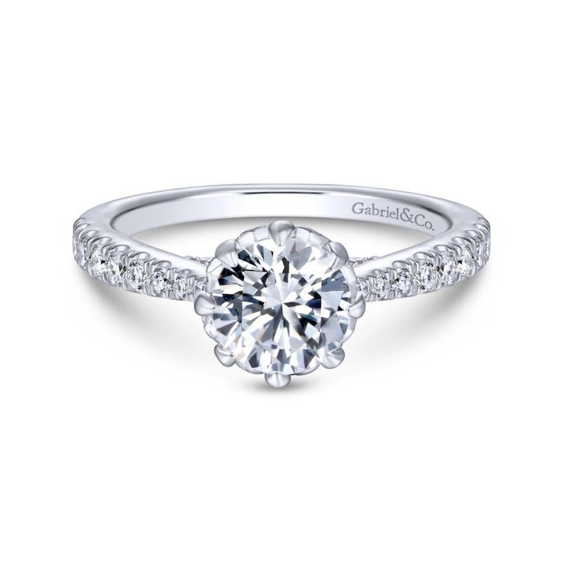 Gabriel & Co. 14k White Gold Contemporary Straight Engagement Ring