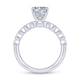 Gabriel & Co. 14k White Gold Victorian Straight Engagement Ring