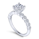 Gabriel & Co. 14k White Gold Victorian Straight Engagement Ring