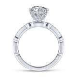 Gabriel & Co. 14k White Gold Victorian Straight Engagement Ring