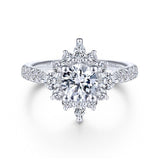 Gabriel & Co. 14k White Gold Starlight Halo Engagement Ring