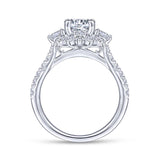 Gabriel & Co. 14k White Gold Starlight Halo Engagement Ring