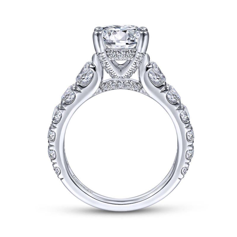 Gabriel & Co. 14k White Gold Contemporary Straight Engagement Ring