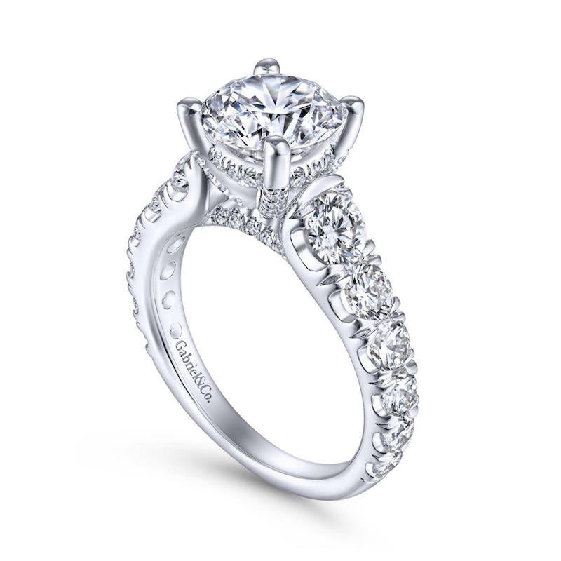 Gabriel & Co. 14k White Gold Contemporary Straight Engagement Ring