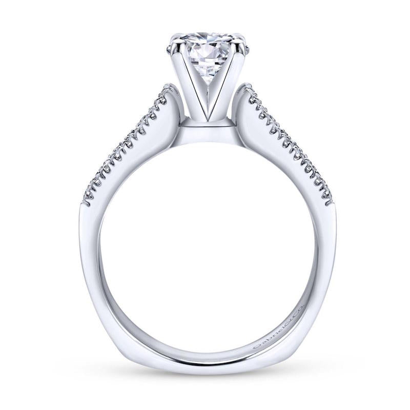 Gabriel & Co. 14k White Gold Contemporary Straight Engagement Ring