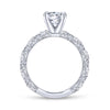 Gabriel & Co. 14k White Gold Victorian Straight Engagement Ring