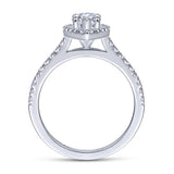 Gabriel & Co. 14k White Gold Contemporary Halo Engagement Ring