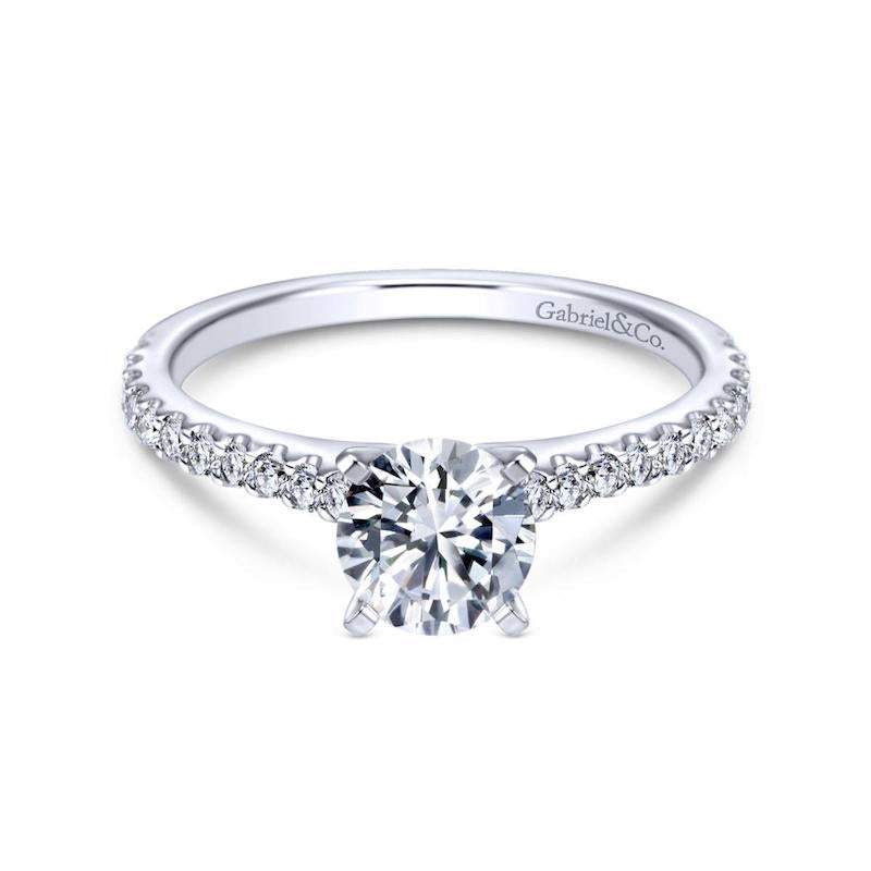 Gabriel & Co. 14k White Gold Contemporary Straight Engagement Ring