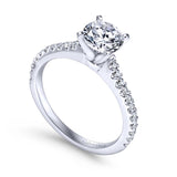 Gabriel & Co. 14k White Gold Contemporary Straight Engagement Ring