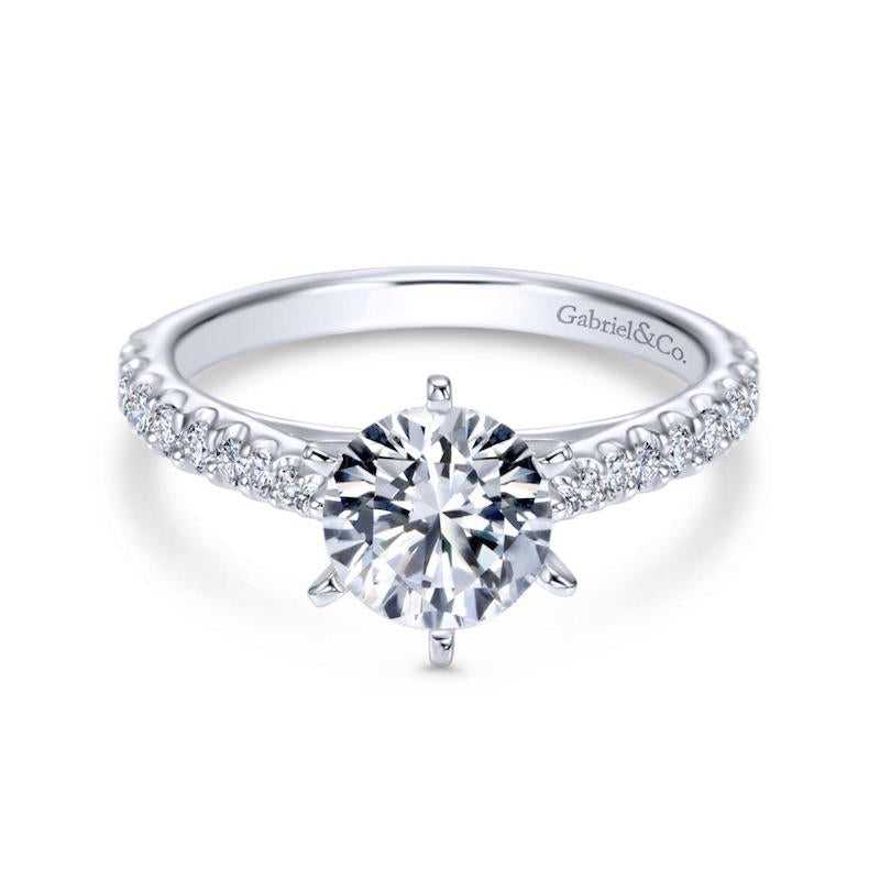 Gabriel & Co. 14k White Gold Contemporary Straight Engagement Ring