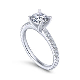 Gabriel & Co. 14k White Gold Contemporary Straight Engagement Ring