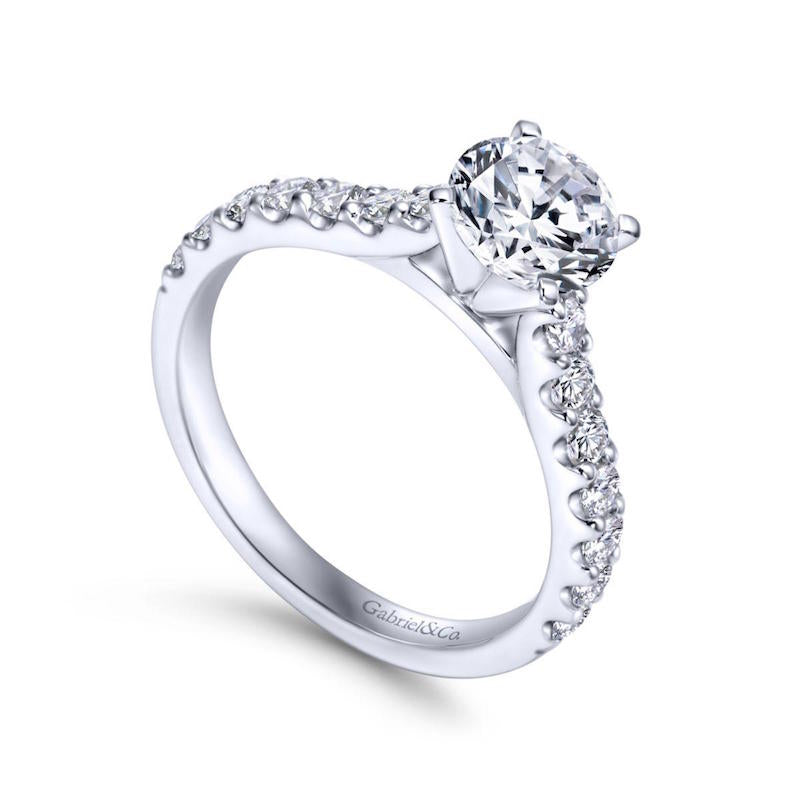 Gabriel & Co. 14k White Gold Contemporary Straight Engagement Ring