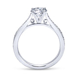 Gabriel & Co. 14k White Gold Victorian Straight Engagement Ring