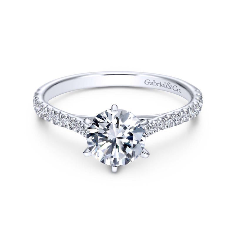 Gabriel & Co. 14k White Gold Contemporary Straight Engagement Ring