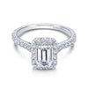 Gabriel & Co. 14k White Gold Contemporary Halo Engagement Ring