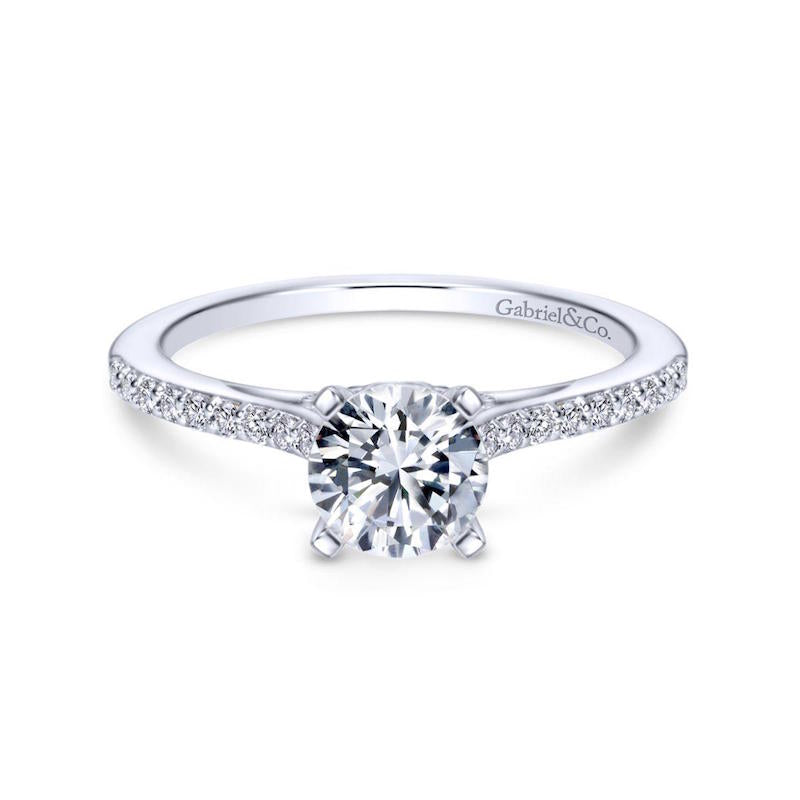 Gabriel & Co. 14k White Gold Contemporary Straight Engagement Ring