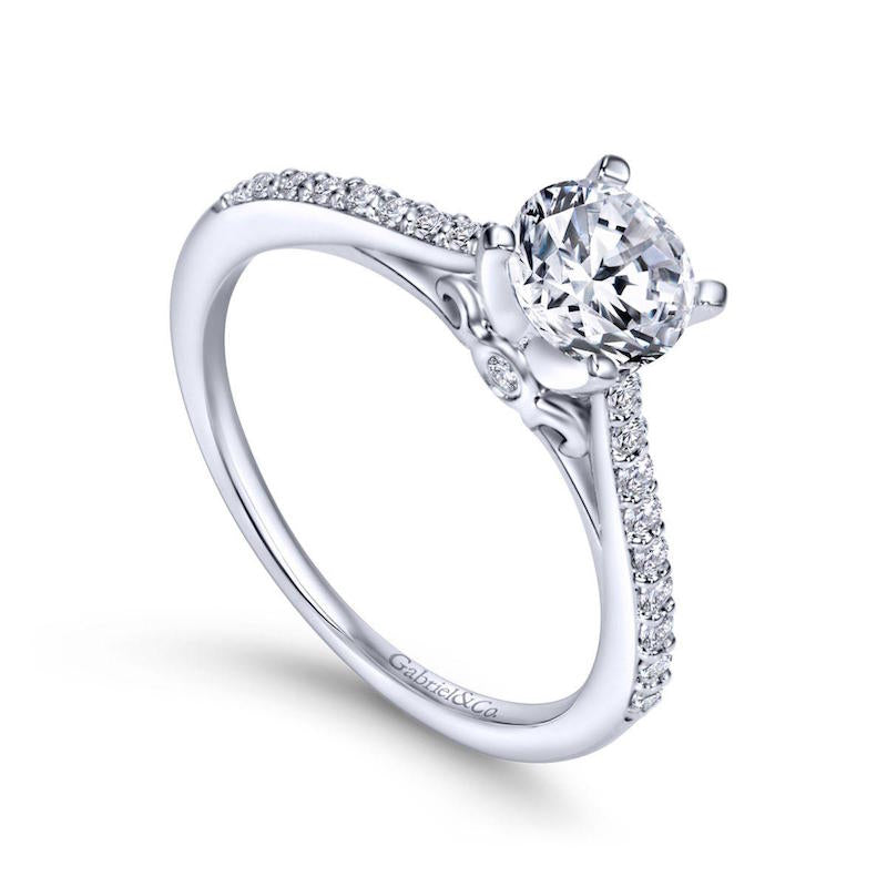 Gabriel & Co. 14k White Gold Contemporary Straight Engagement Ring